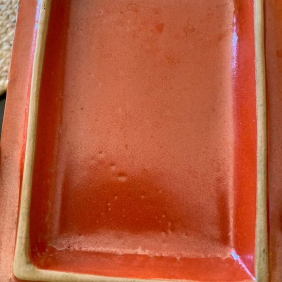 Unique Bitossi orange striped ceramic box with sticker MCM - Picture 3 of 11